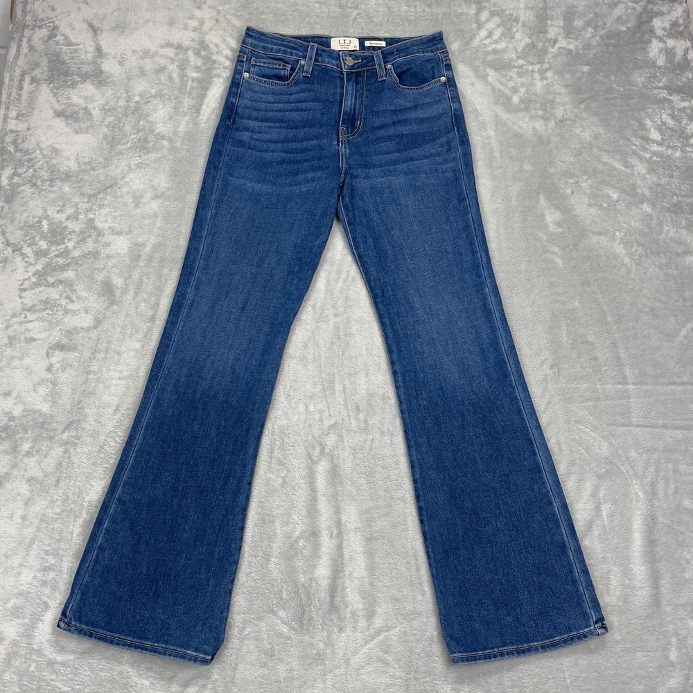 L.T.J. Letter to Juliet Jeans Womens 25 (28x30) Blue Denim Stretch Bambino Flare